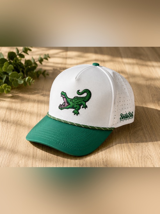 Birdieboss Other - BirdieBoss Golf Alligator Gator Rope Snapback Hat White Green